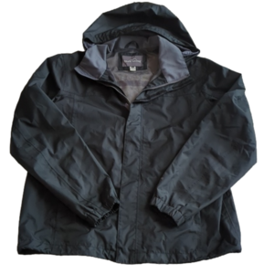 EDDIE BAUER WEATHEREDGE JACKET UNISEX ADULTS Large Black WINDBREAKER COAT Hood